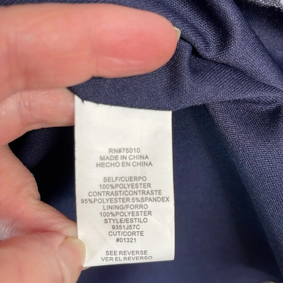 CITY STUDIO One Shoulder Embellished Prom Dress Navy Chiffon Crinoline *As is 13 - Picture 11 of 15